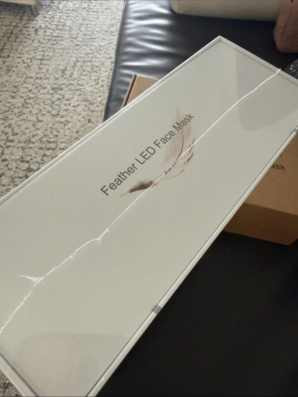 Lumiere Feather Glow LED Face Mask Packaging - Kraft Brown